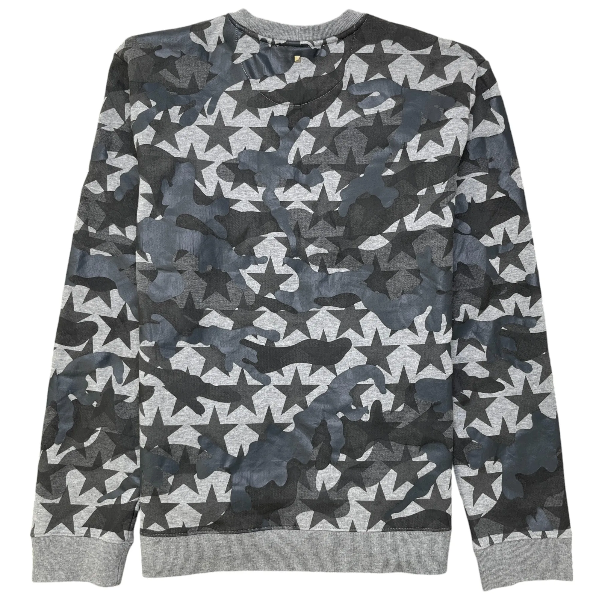 Men's Camouflage Stars Sweatshirt Grey Size S