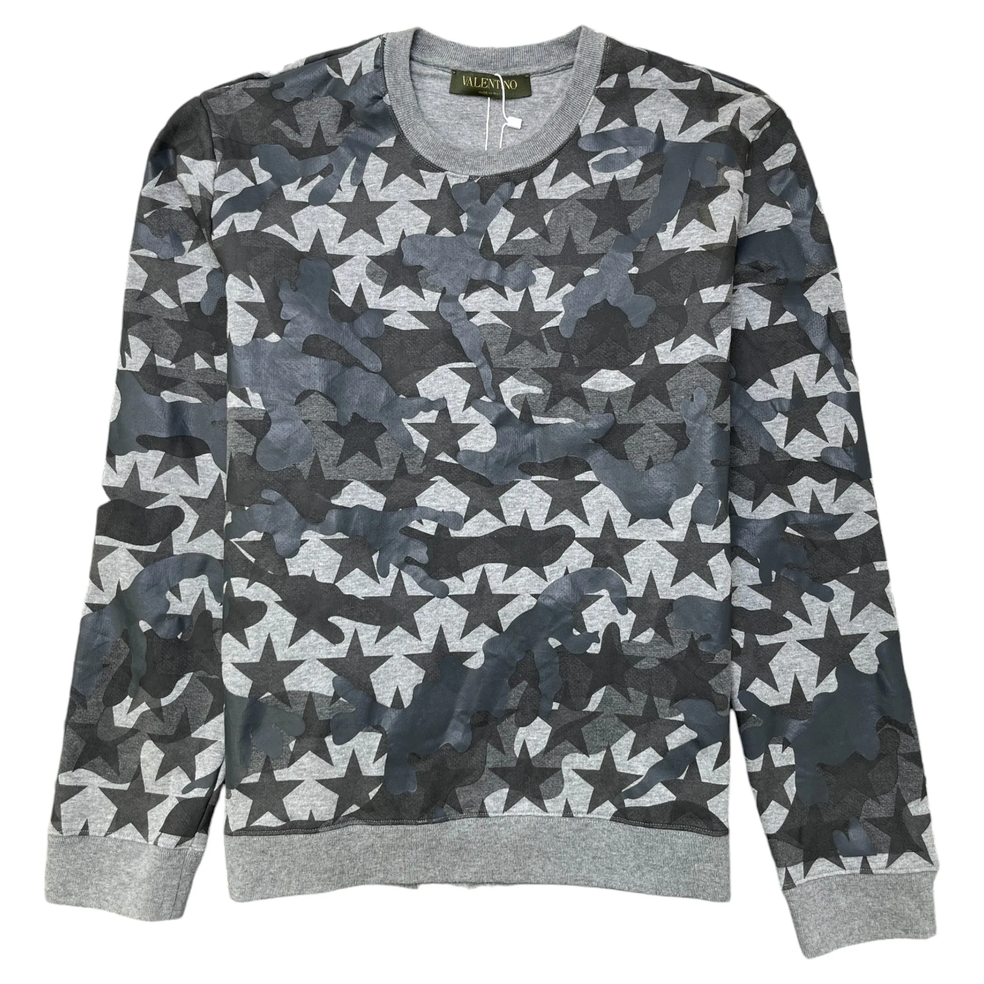 Men's Camouflage Stars Sweatshirt Grey Size S