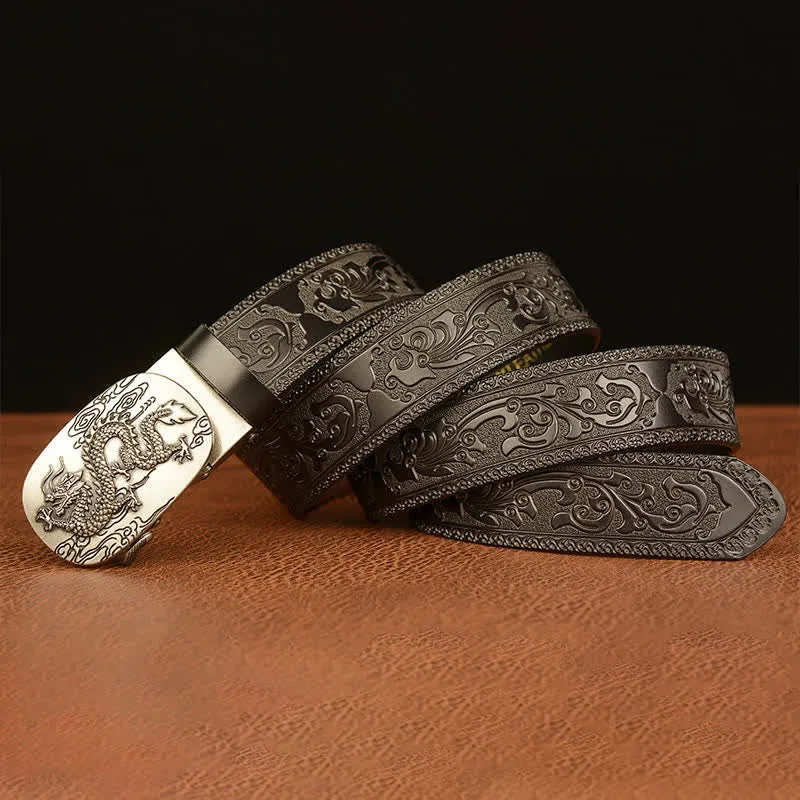 Men's Dragon Soaring In The Sky Leather Belt