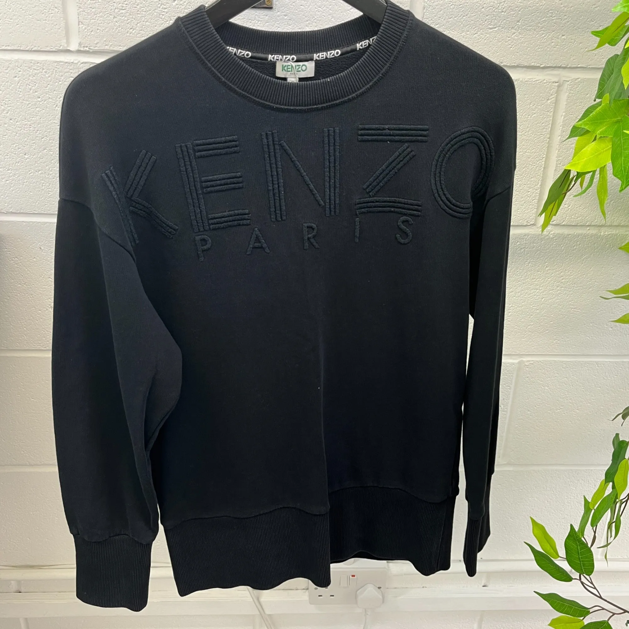 Men's Embroidered Logo Sweatshirt Black Size S