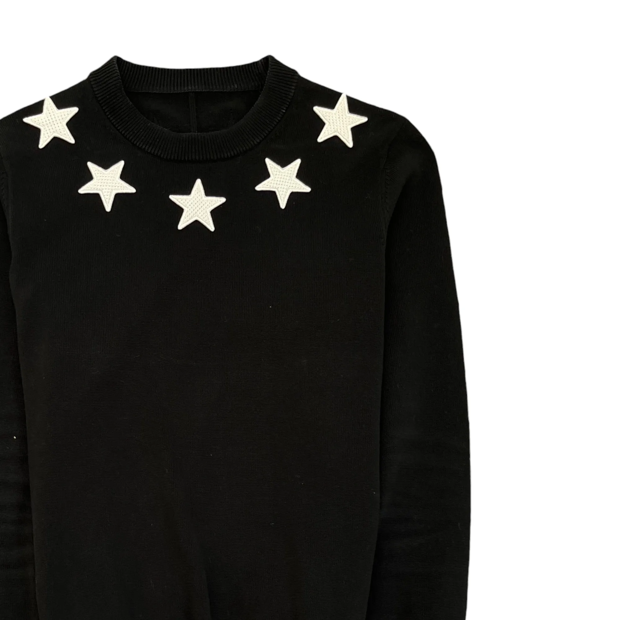 Men's Embroidered Star Sweatshirt Black Size S