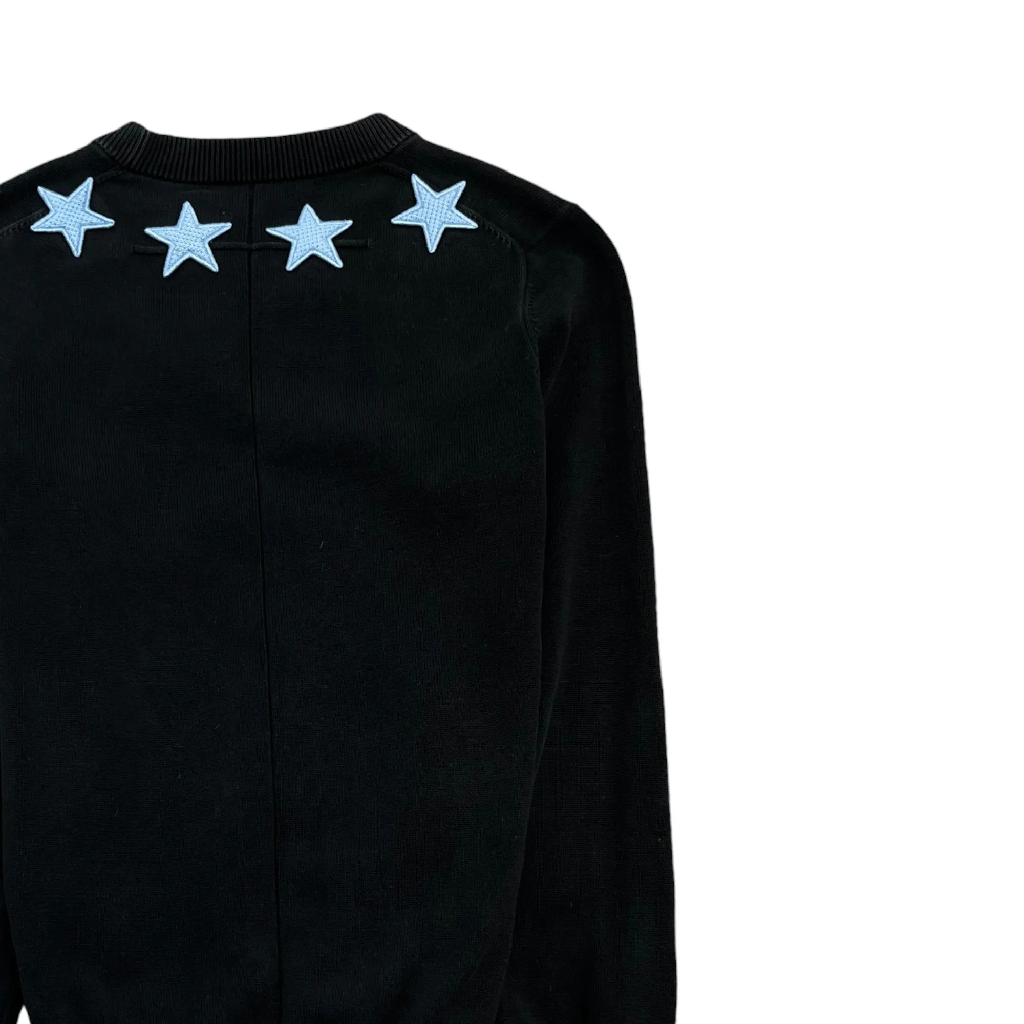 Men's Embroidered Star Sweatshirt Black Size XS