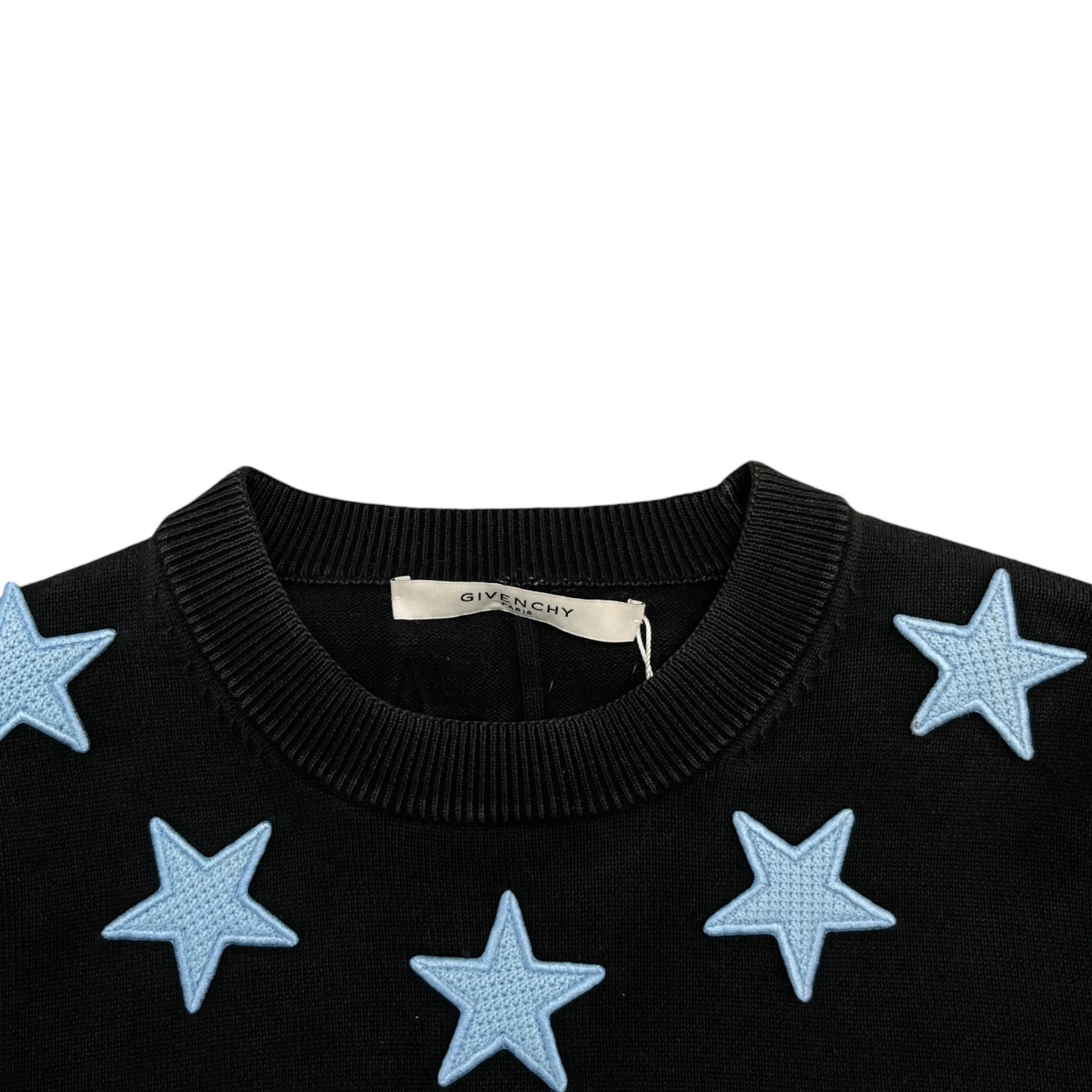 Men's Embroidered Star Sweatshirt Black Size XS