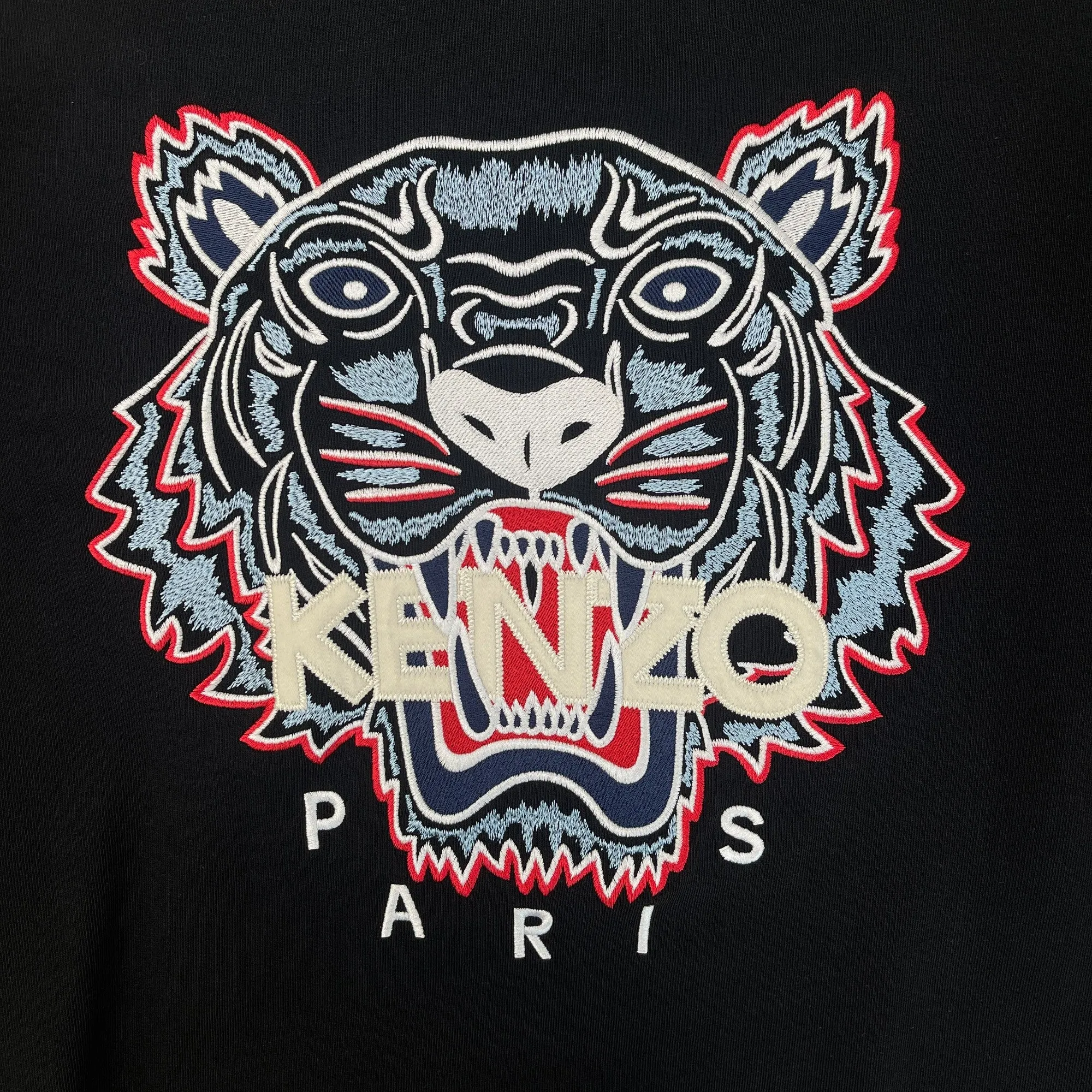 Men's Embroidered Tiger Sweatshirt Black Size L