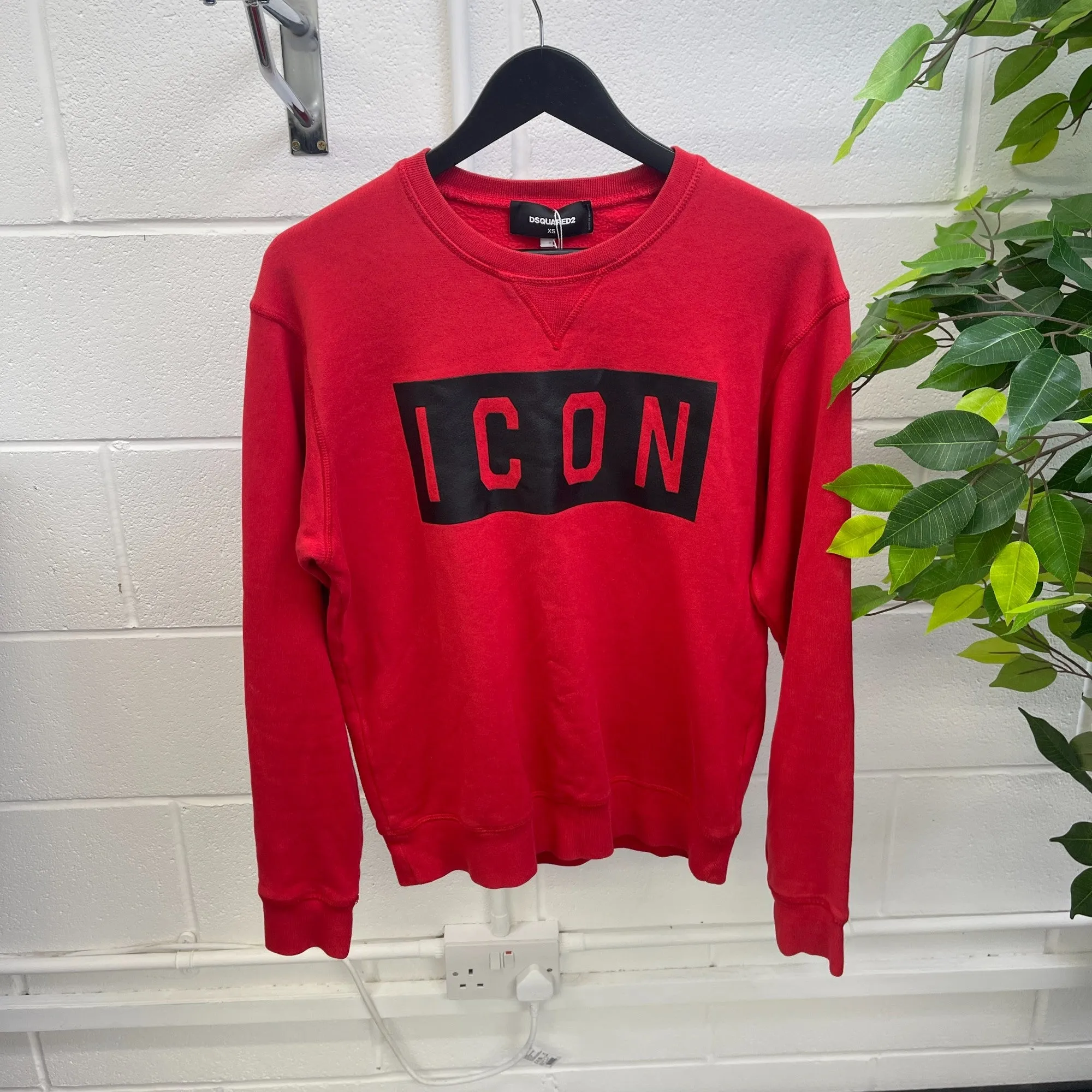 Men's Icon Logo Sweatshirt Red Size XS