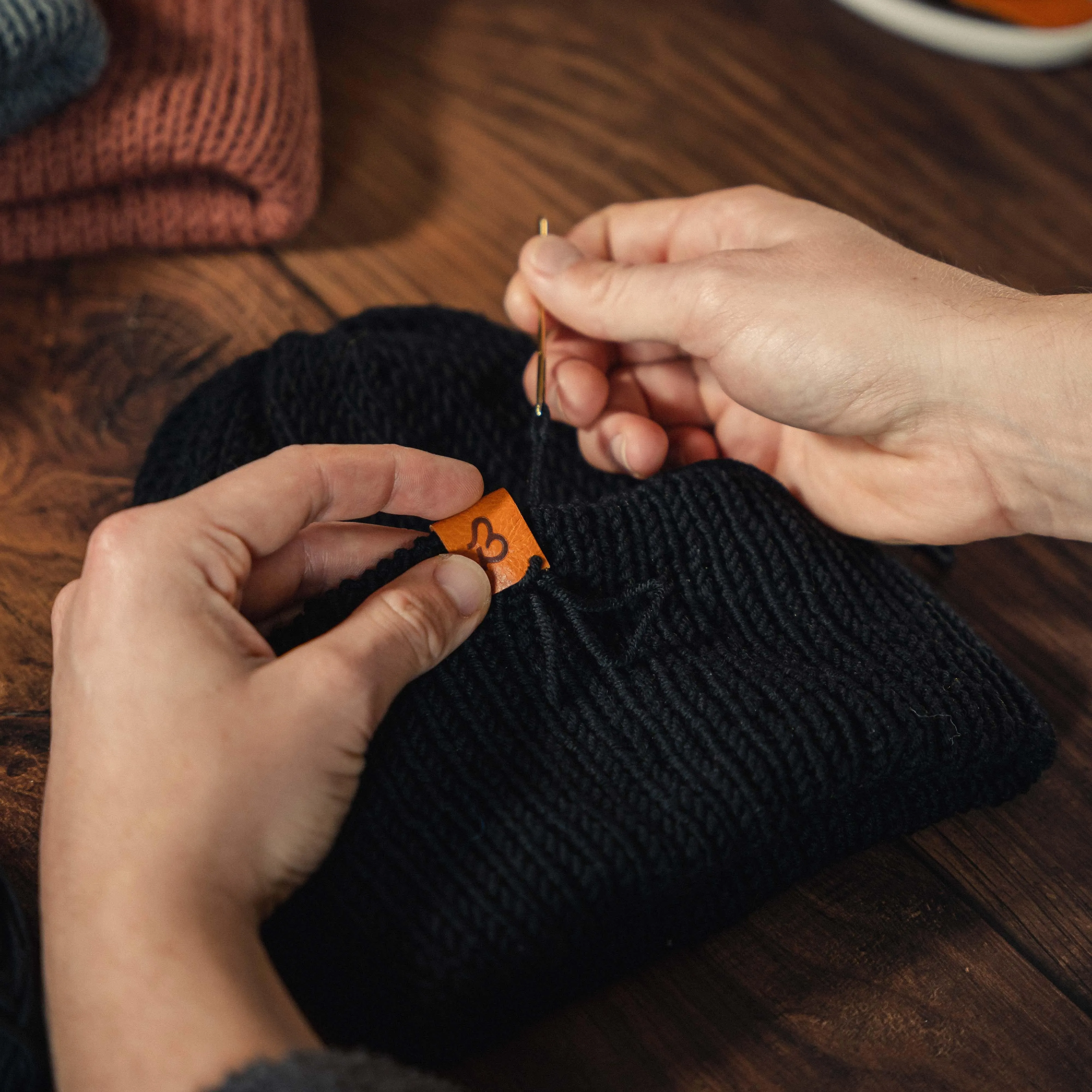 Merino Wool Beanie Hat - Raven Black