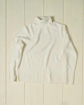 Merino Wool Submariner Turtleneck in Egret