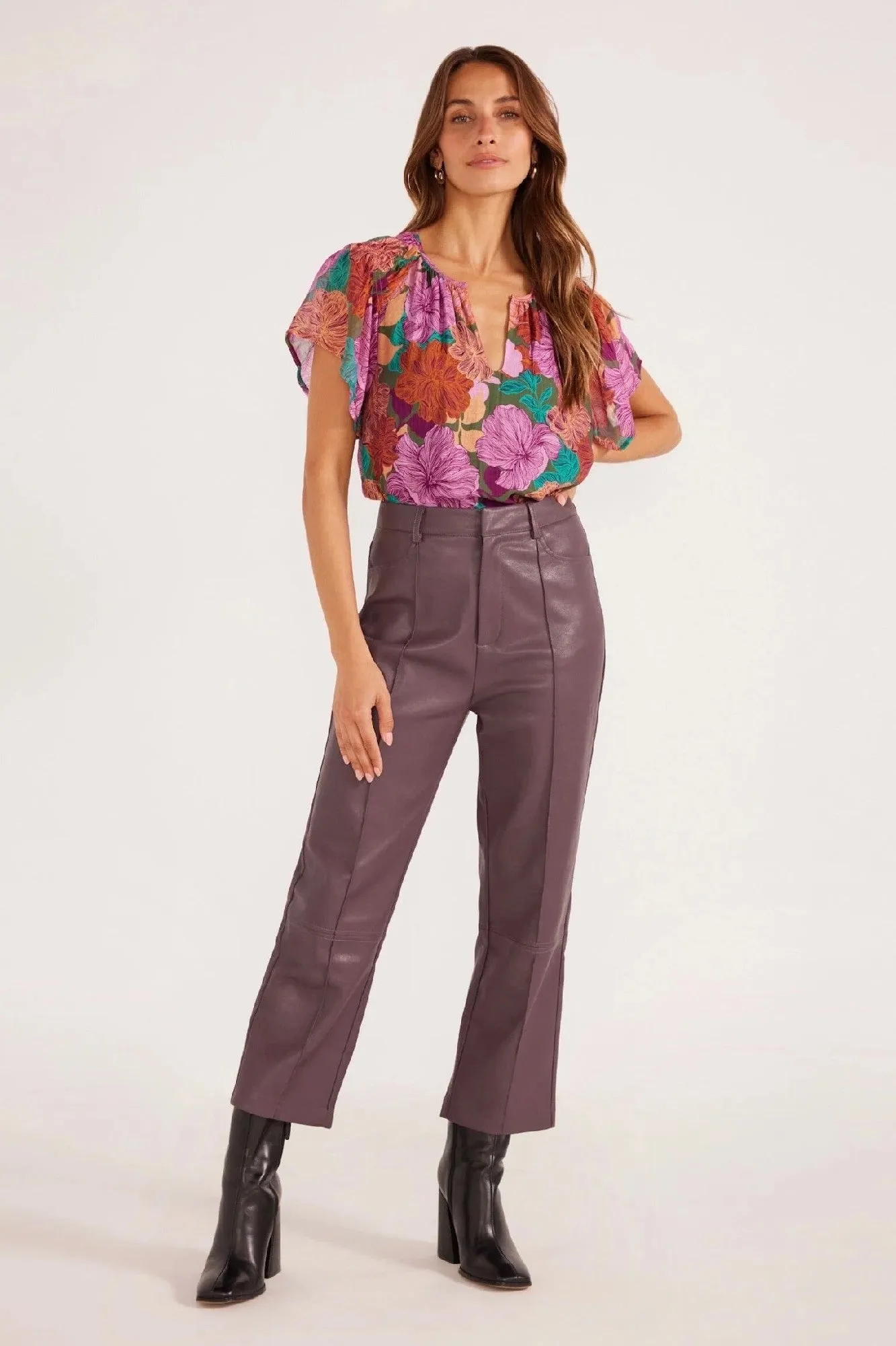 MinkPink Zora Flutter Sleeve Blouse