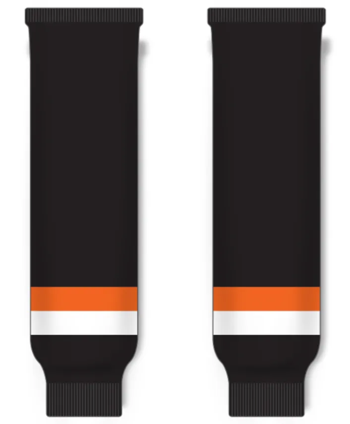 Modelline Medicine Hat Tigers Away Black Knit Ice Hockey Socks