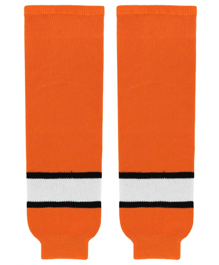 Modelline Medicine Hat Tigers Away Orange Knit Ice Hockey Socks