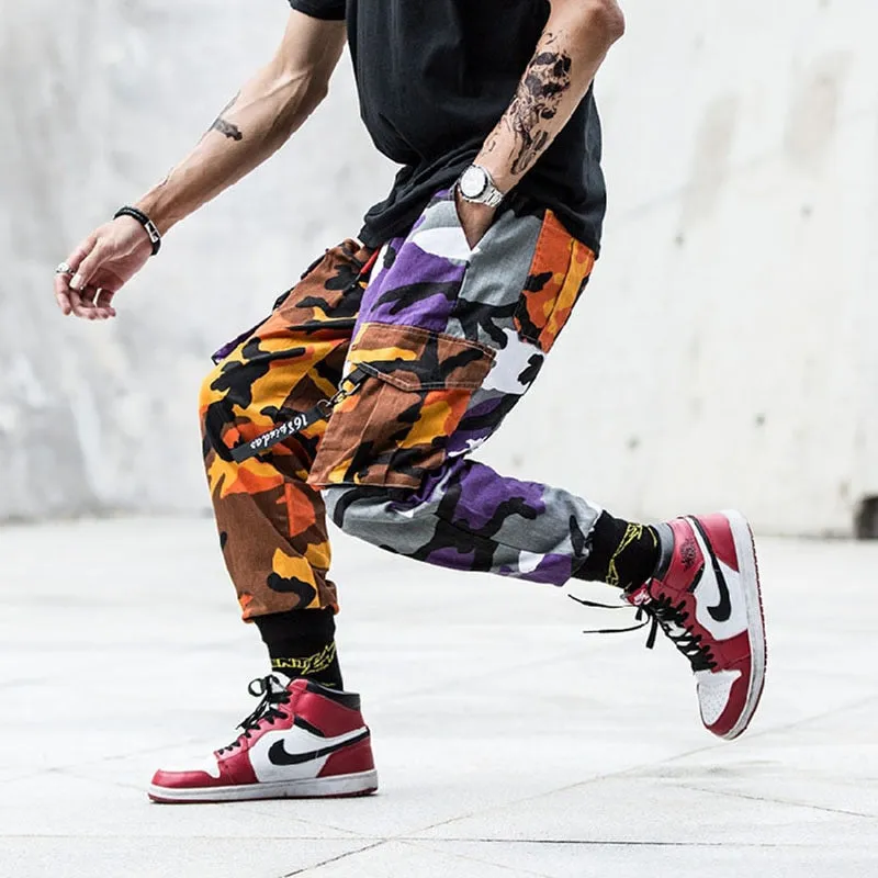 Multicolor Camouflage Hip Hop Style Men Cargo Pants