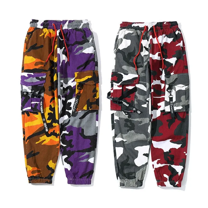 Multicolor Camouflage Hip Hop Style Men Cargo Pants