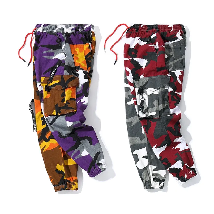 Multicolor Camouflage Hip Hop Style Men Cargo Pants