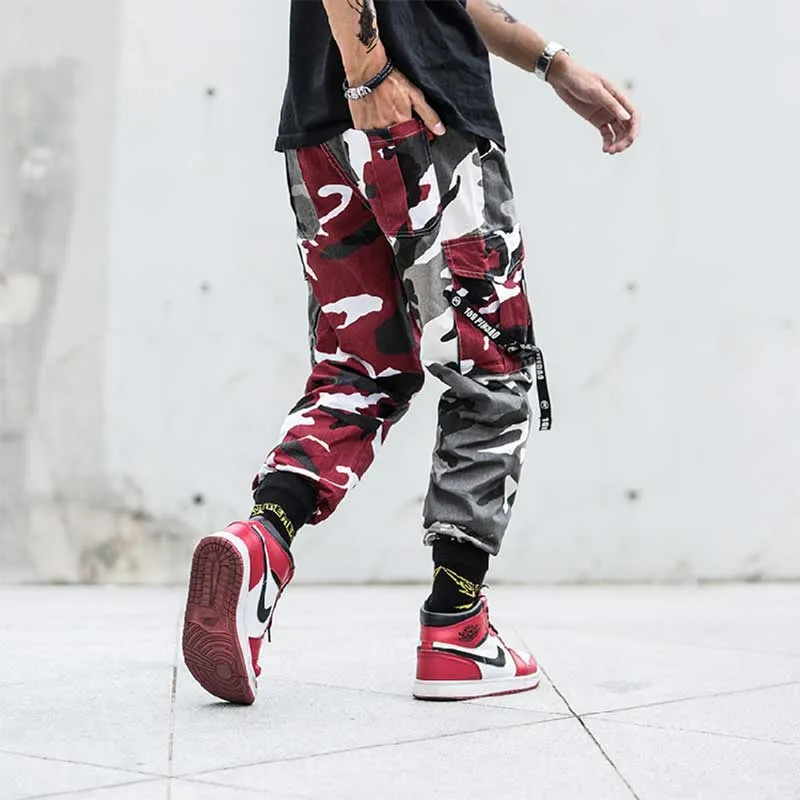 Multicolor Camouflage Hip Hop Style Men Cargo Pants