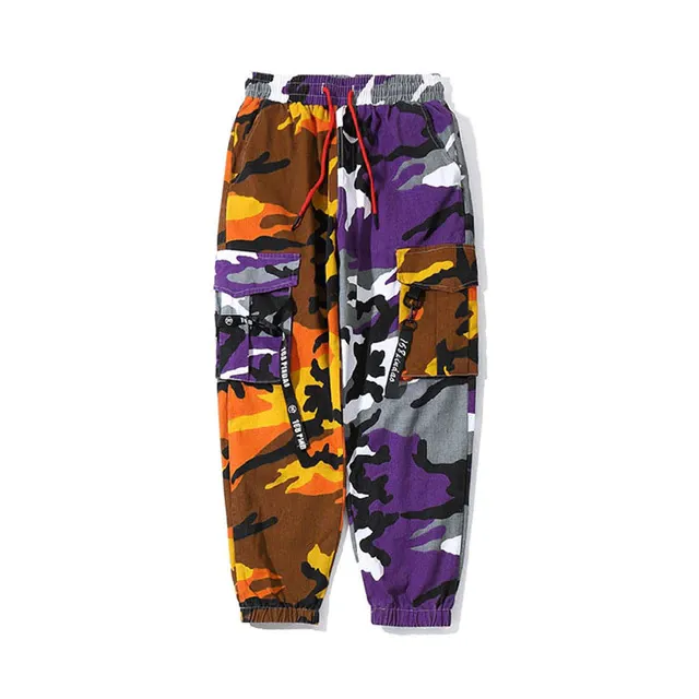 Multicolor Camouflage Hip Hop Style Men Cargo Pants