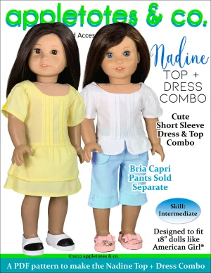 Nadine Top   Dress 18 Inch Doll Sewing Pattern