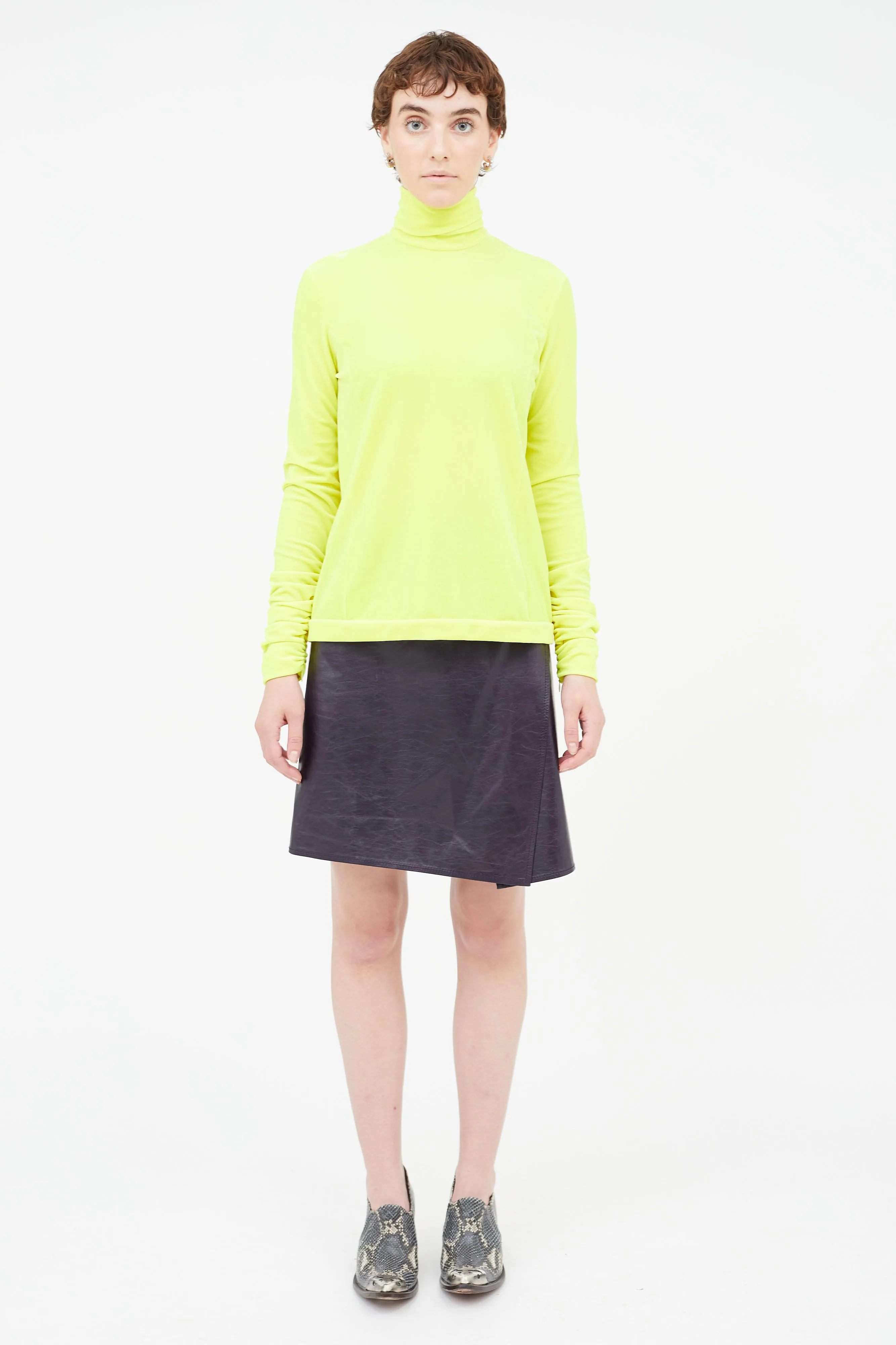 Neon Yellow Velvet Top