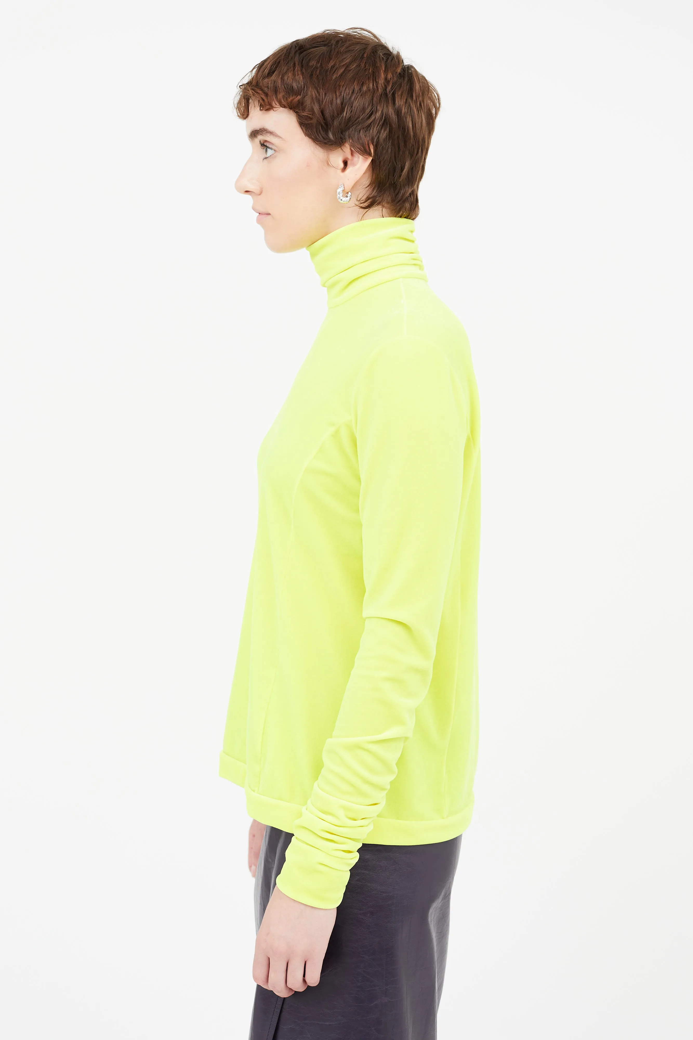 Neon Yellow Velvet Top