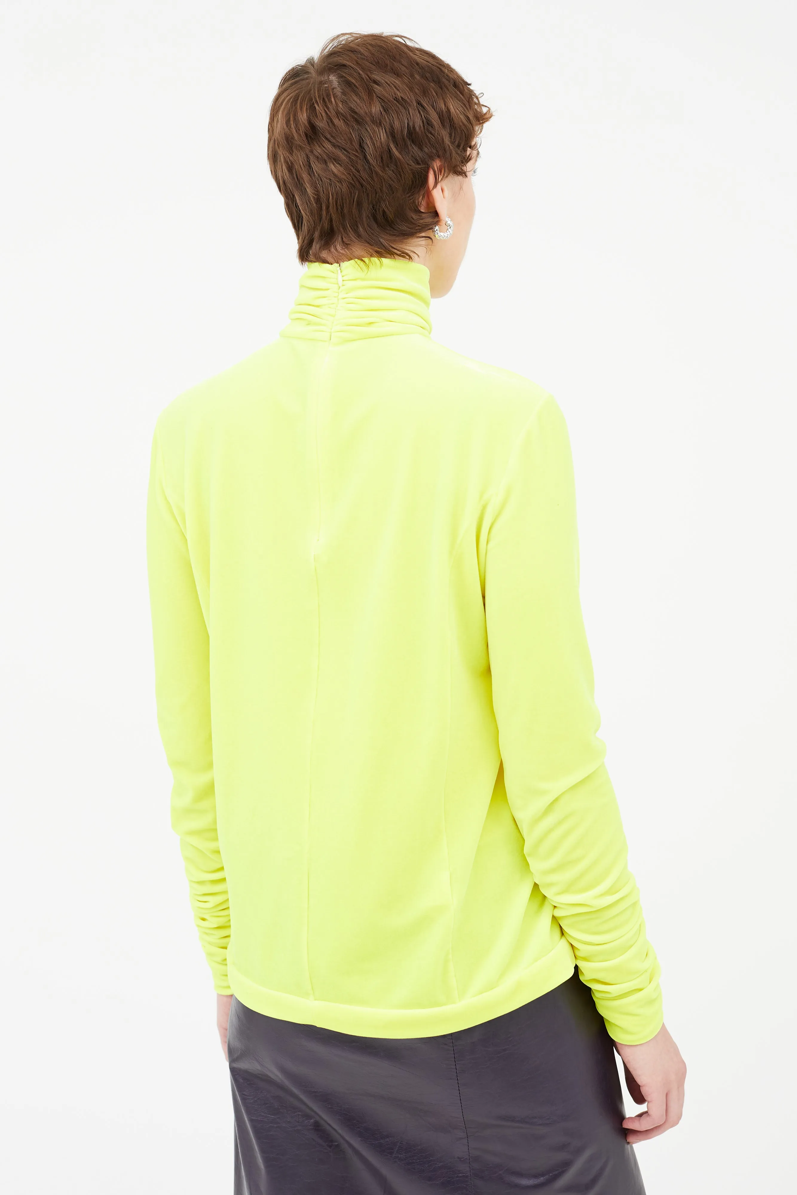 Neon Yellow Velvet Top