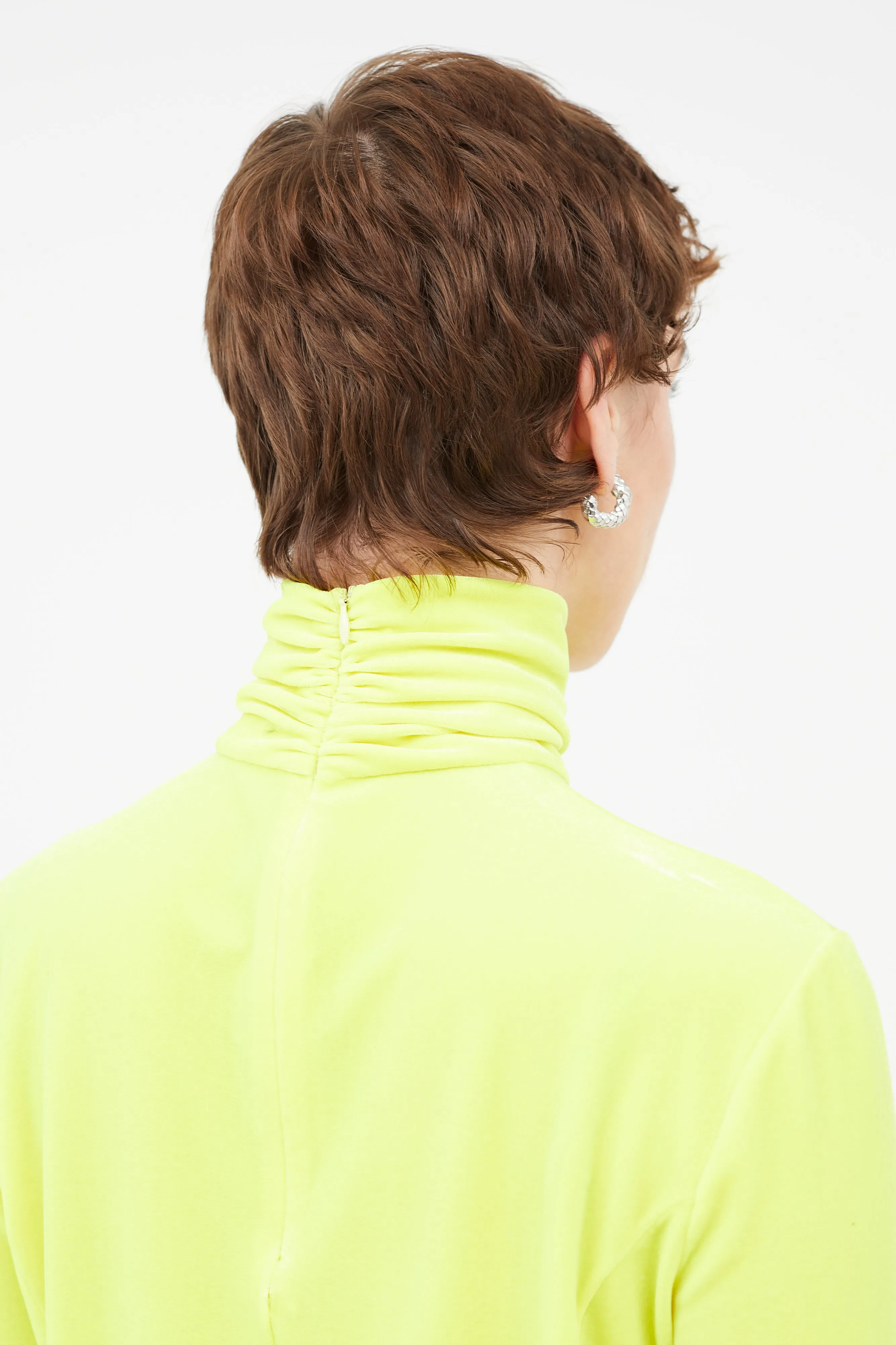 Neon Yellow Velvet Top