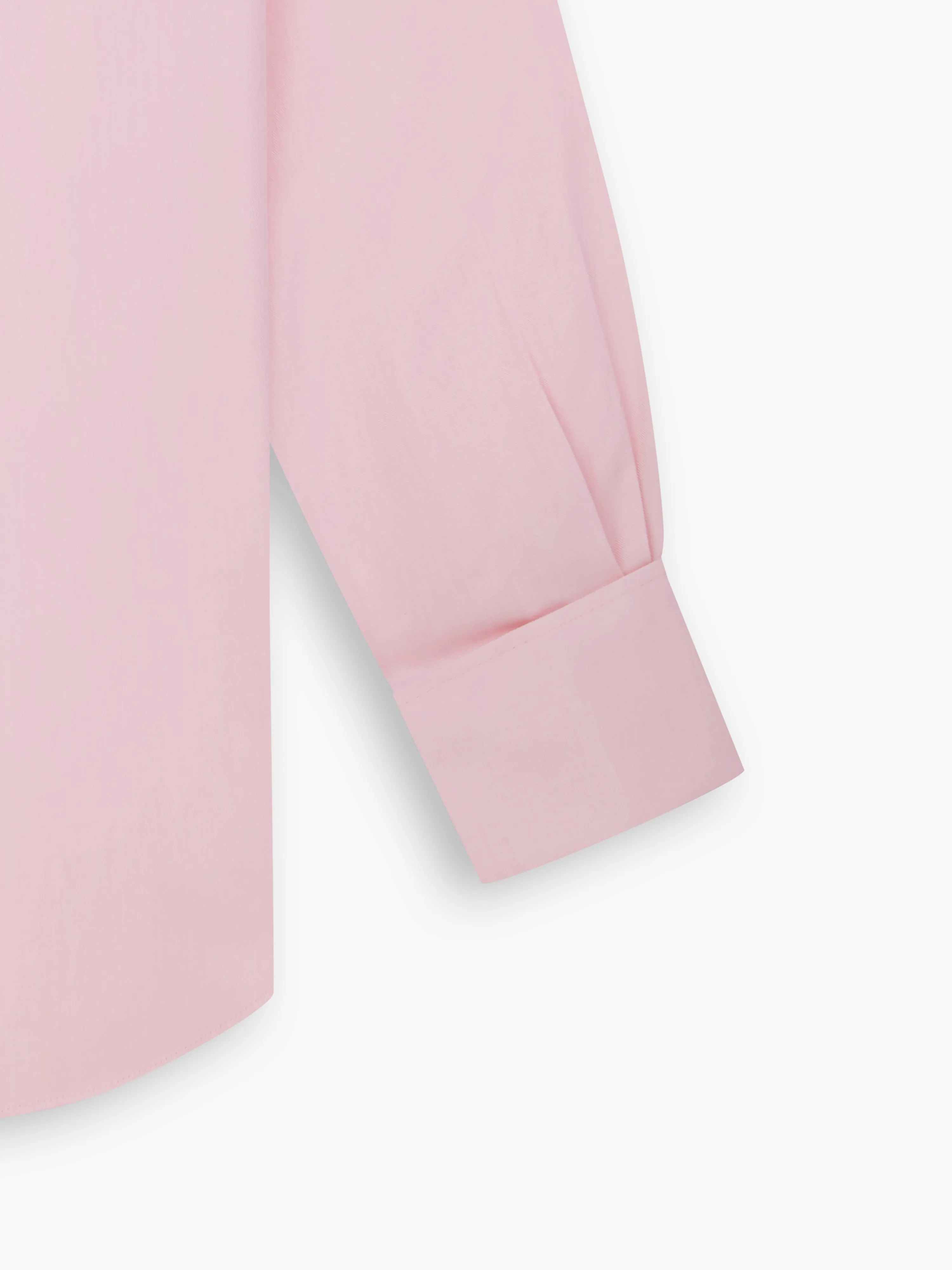 Non-Iron Pink Twill Slim Fit Double Cuff Classic Collar Shirt