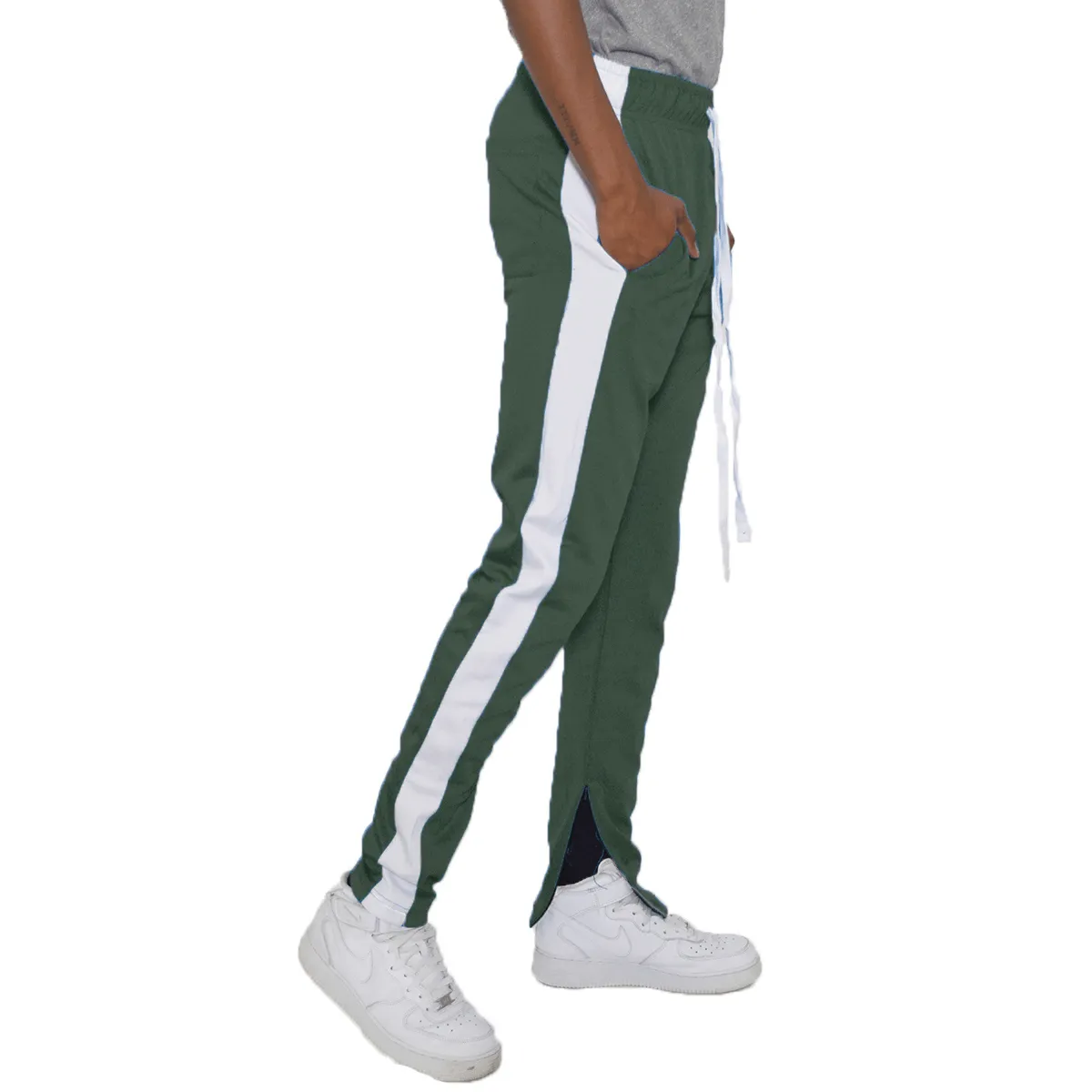 Olive Green Slim Fit Track Pants