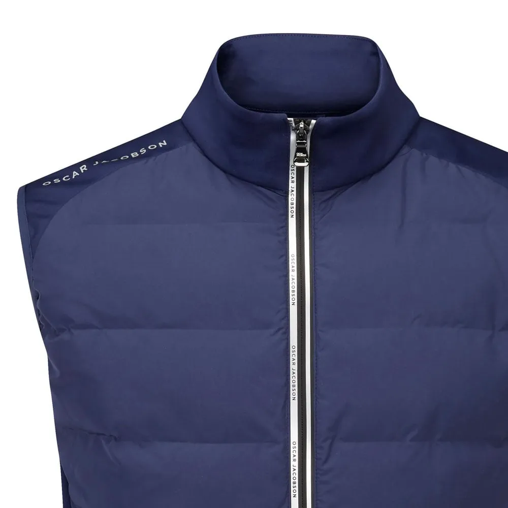 Oscar Jacobson Randal Full Zip Padded Gilet - Navy