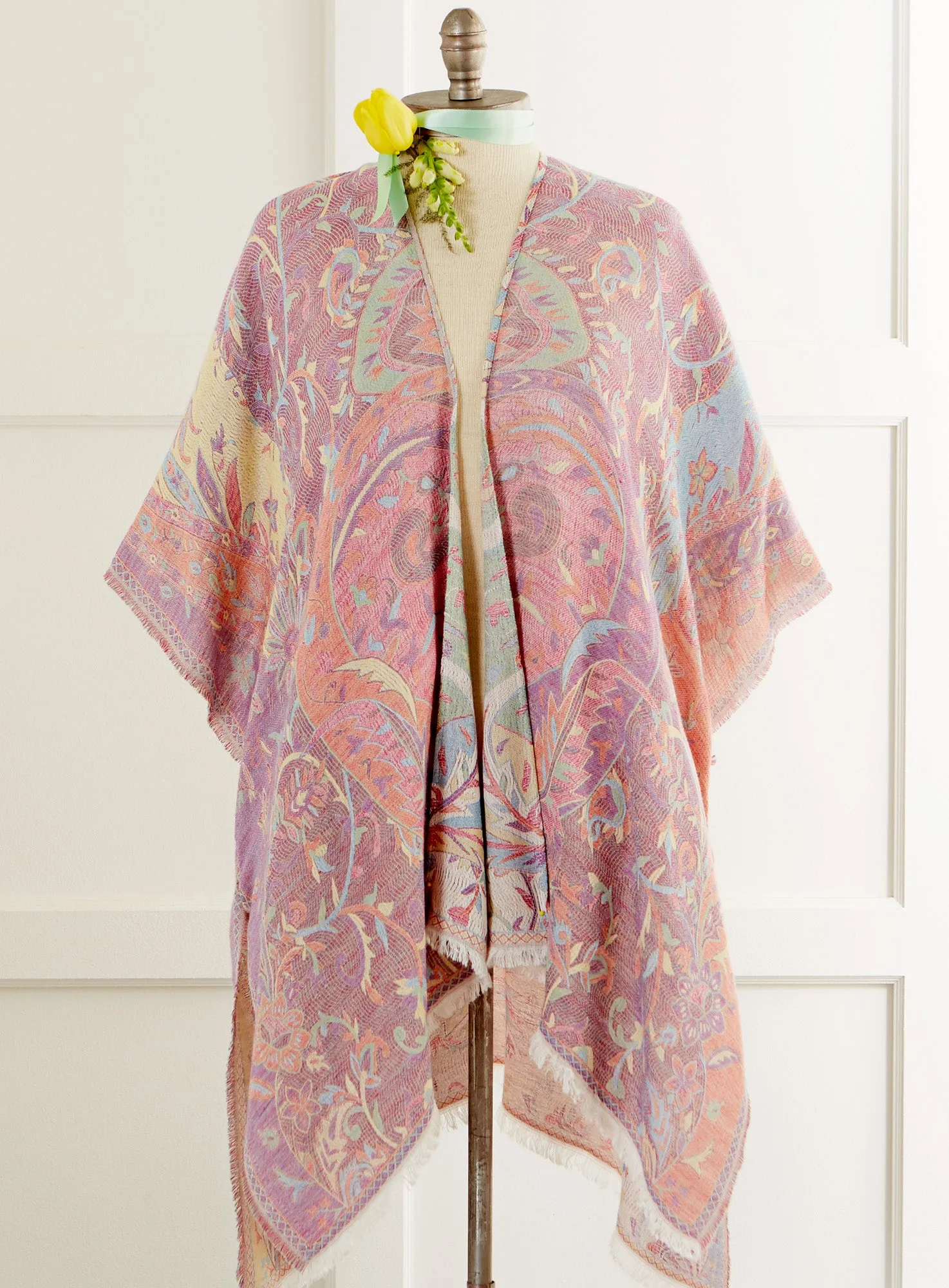 Paisley Pastels Reversible Kimono Wrap