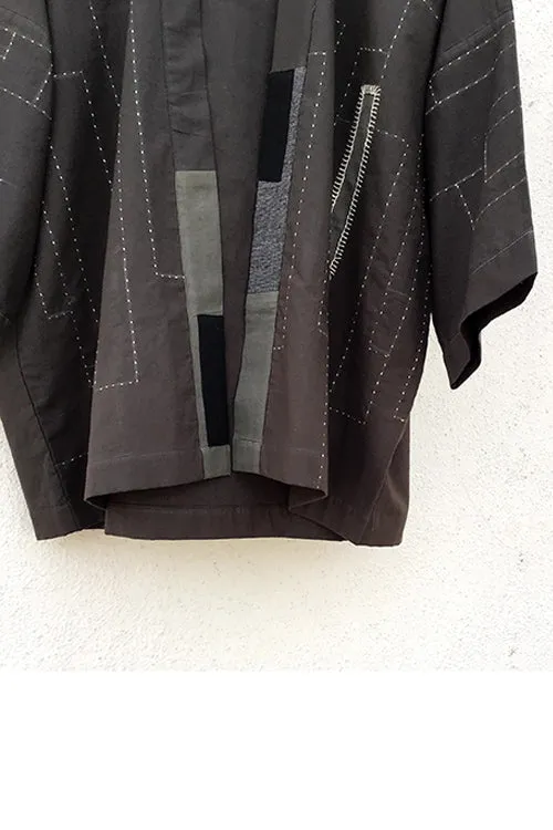 Patch Over Patch Slate Grey Kimono Jacket