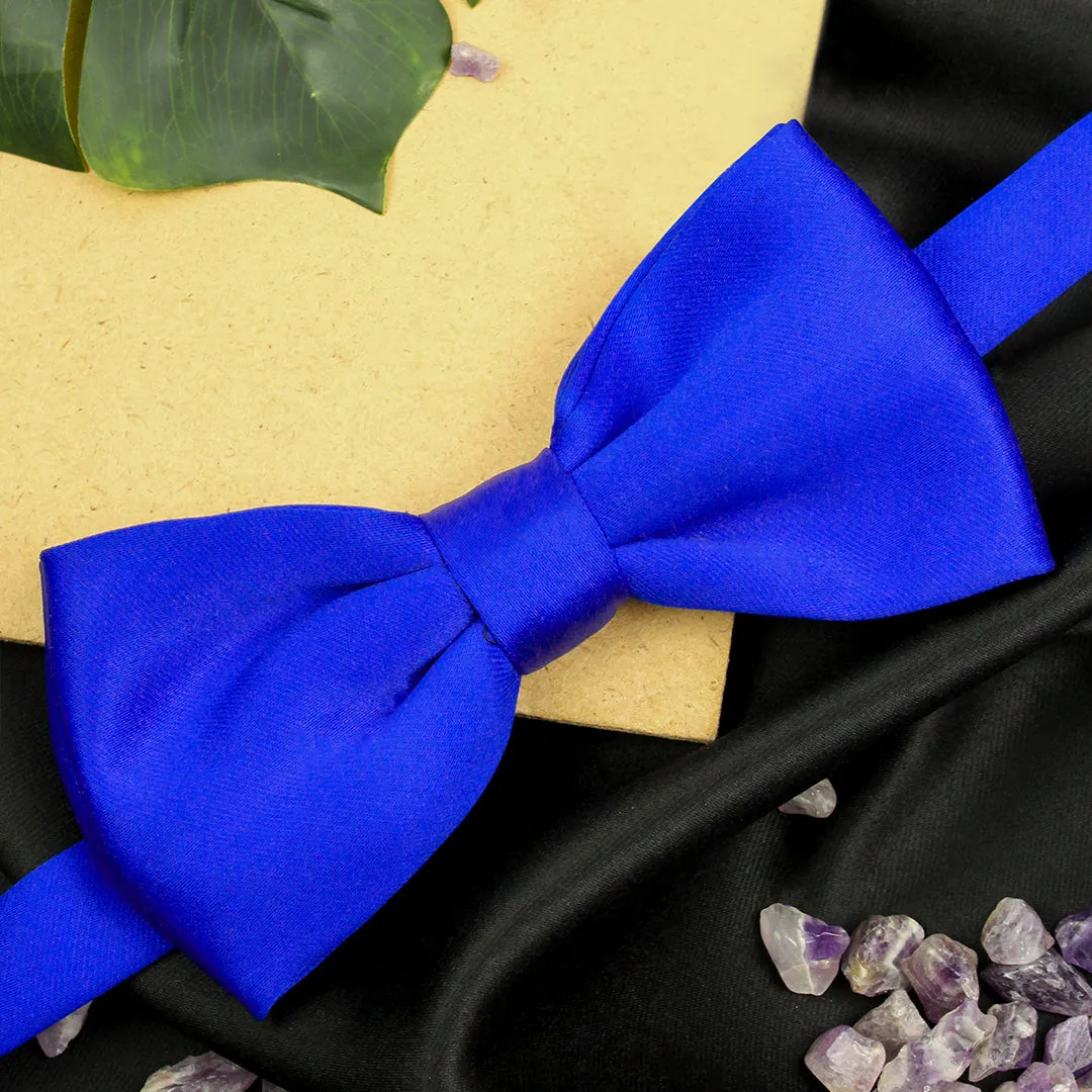 Peluche Essential  Blue Coloured Cotton Bow Tie For Men