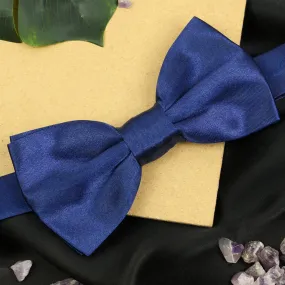 Peluche Essential Navy Blue Coloured Cotton Bow Tie For Men