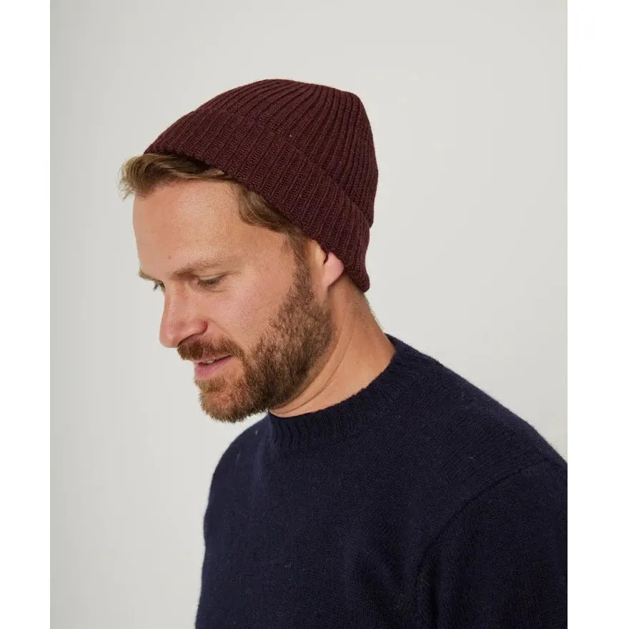 PEREGRINE - Porter Ribbed Beanie - Merino Wool - Shiraz