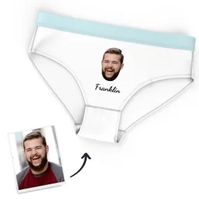 Personalized Face Underwear Custom Face Panties Lady Briefs Gift Face&Name Pure Hue Multiple Color Options