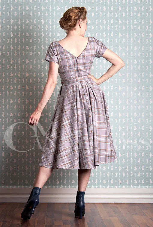 Phoebe-Wisteria Tartan swing dress by Miss Candyfloss