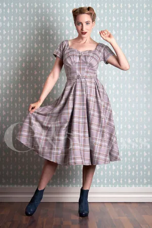 Phoebe-Wisteria Tartan swing dress by Miss Candyfloss