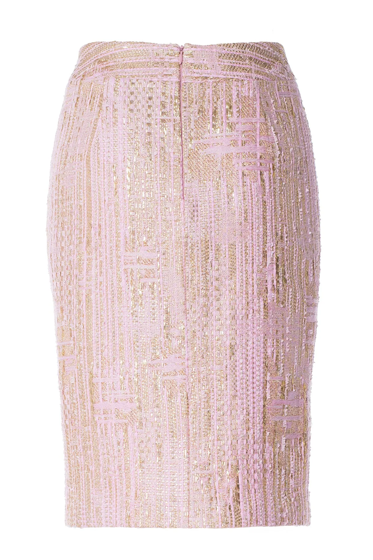 PINK AND GOLD TWEED SKIRT