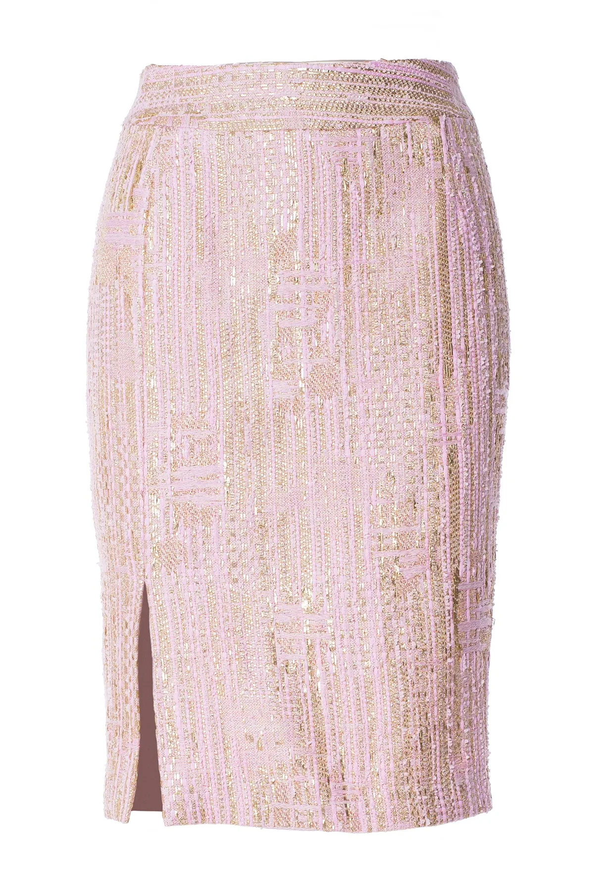 PINK AND GOLD TWEED SKIRT