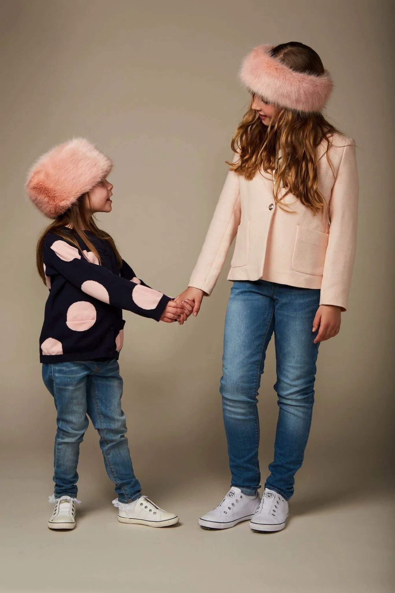 Pink Children's Faux Fur Pillbox Hat