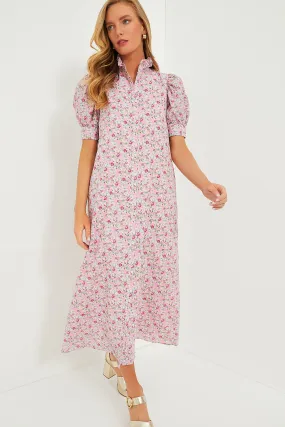 Pink Multi Ruffle Collar Louisa Maxi Dress