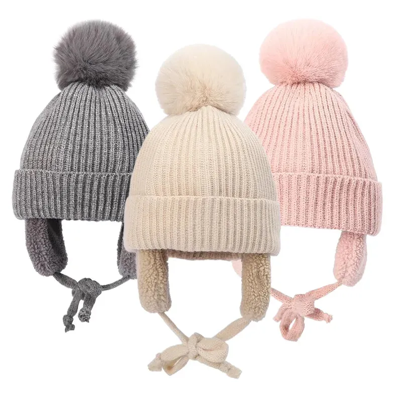 Polar Pompom Knitted Hat