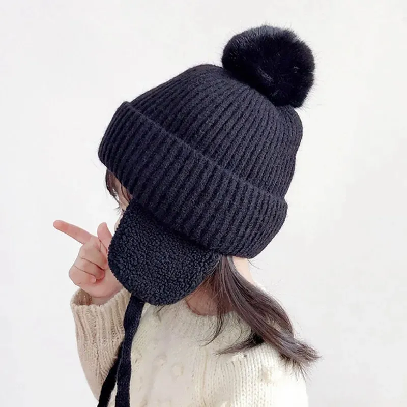 Polar Pompom Knitted Hat