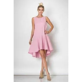 Pretty In Pink Hi-low Tulip Drop Waist Dress