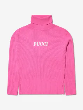 Pucci Girls Merino Wool Turtleneck Jumper