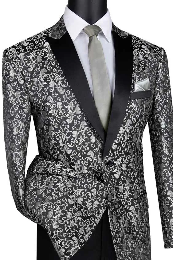 "Elegant" Silver Tuxedo Jacket (Separates)