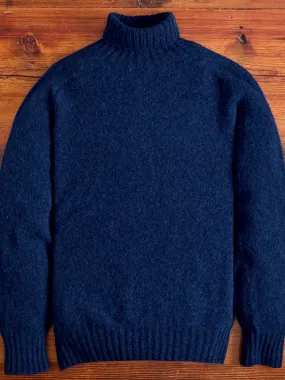 "Sylvester" Wool Turtleneck Sweater in Magic Blue