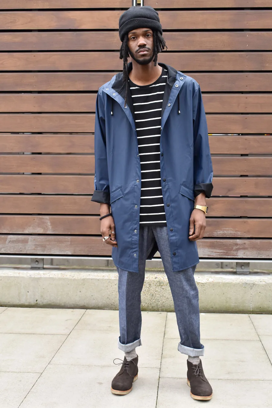 Rains Long Blue Jacket