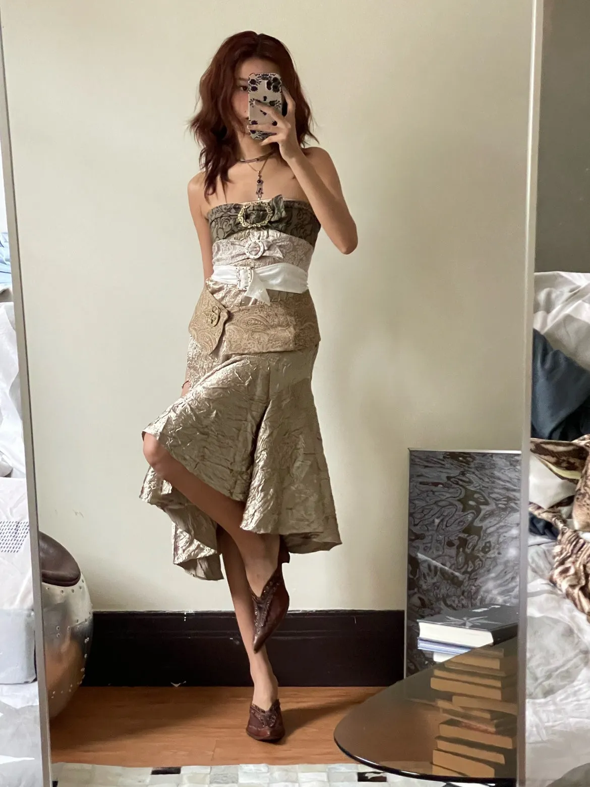 Retro Golden Mermaid Shaped Skirt