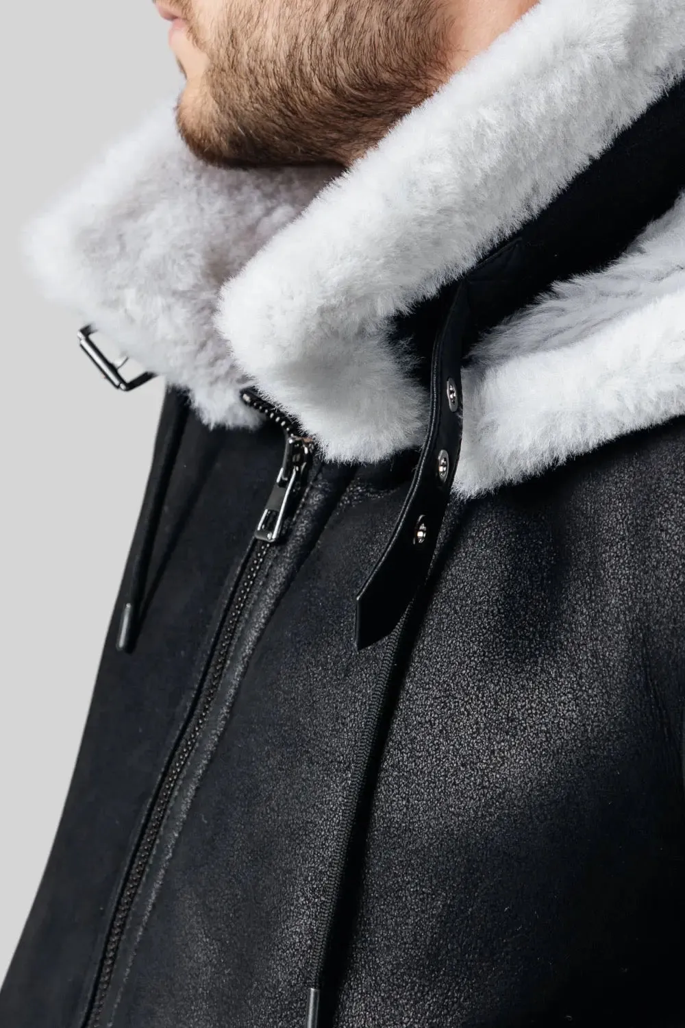 Sandro Hooded Sheepskin Jacket