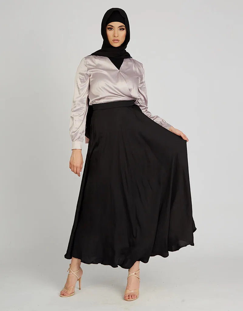 Satin A Line Skirt