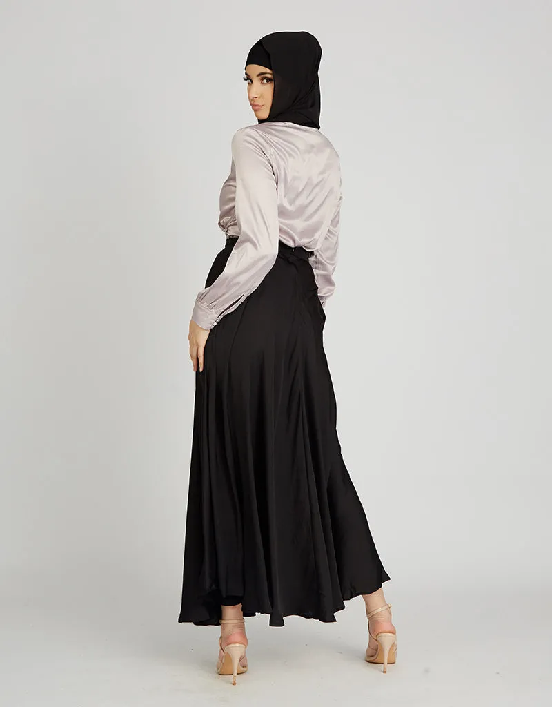 Satin A Line Skirt